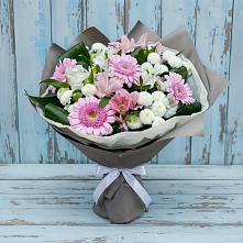 Букет цветов из:  Герберы, Альстромерии и Хризантемы в Поселок Володарского