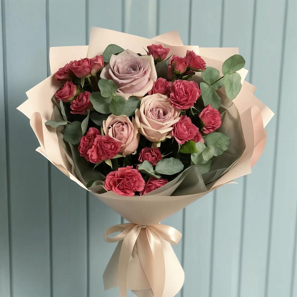 Букет цветов из: Гвоздики и Розы в Поселок Володарского