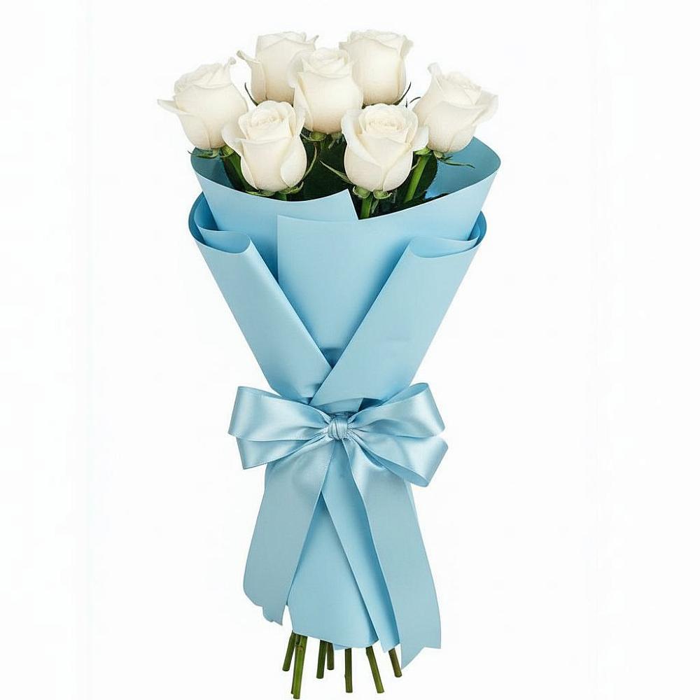 Букет 7 белых роз Проуд в Поселок Володарского