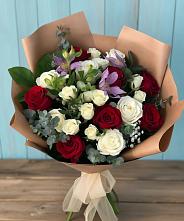 Букет цветов из:  Розы и Альстромерии в Поселок Володарского