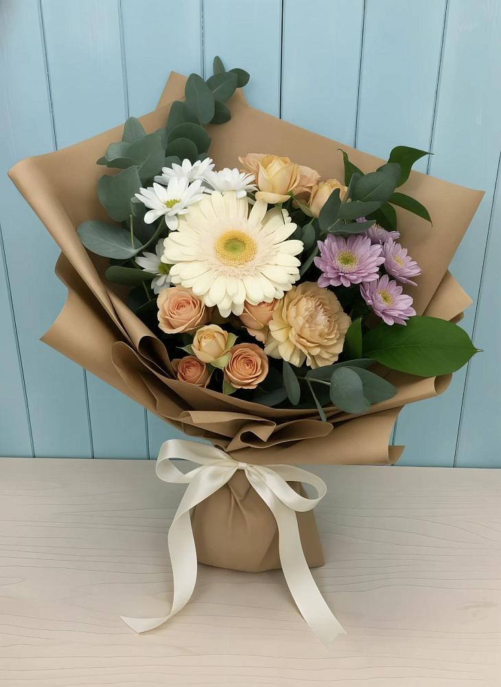 Букет цветов из: Герберы и Хризантемы в Поселок Володарского