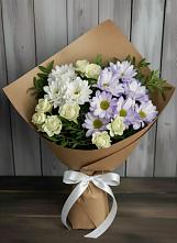 Букет цветов из:  Хризантемы и Розы в Поселок Володарского