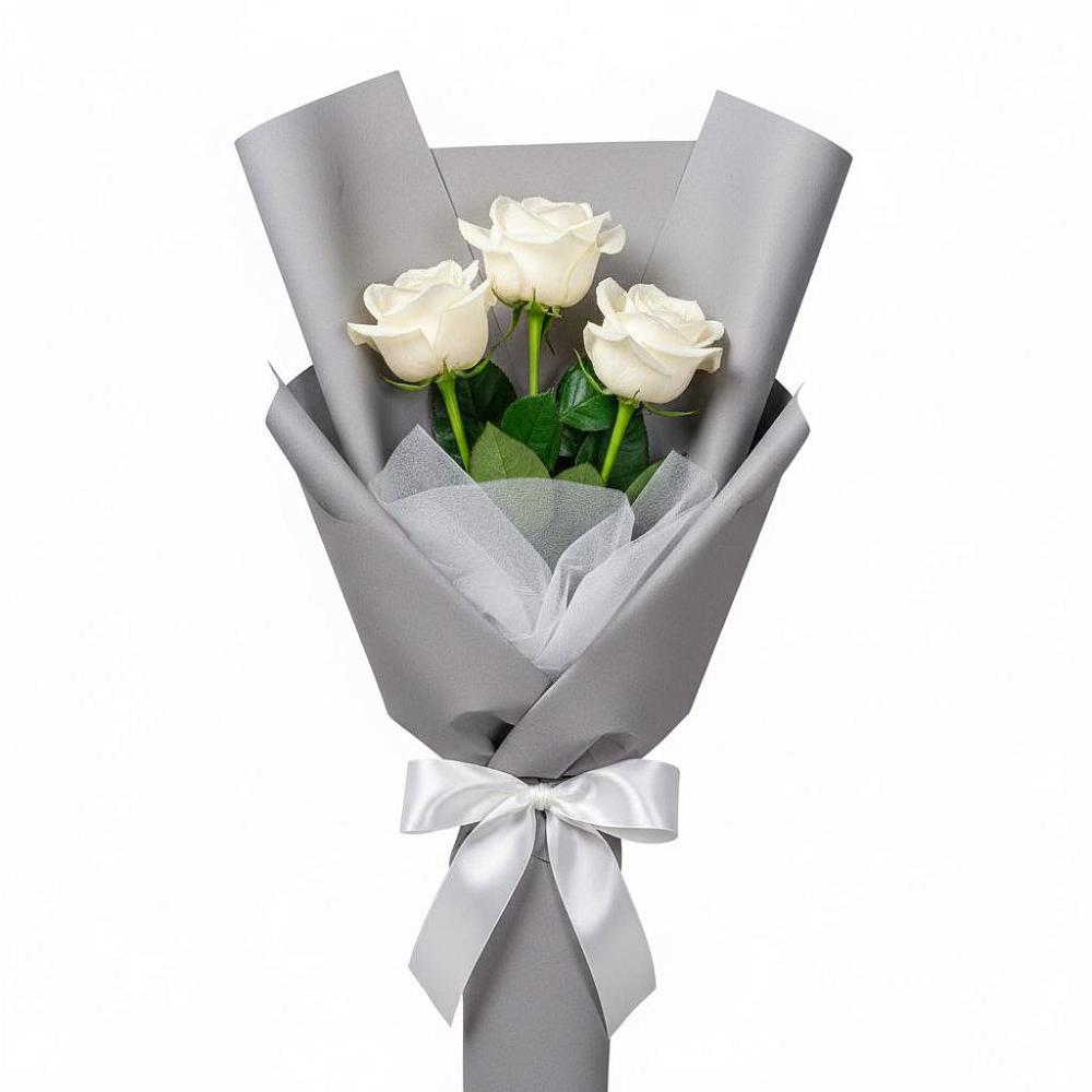 Букет 3 белые розы в Поселок Володарского