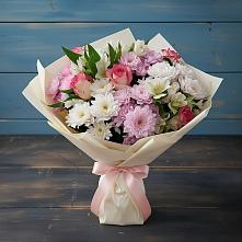 Букет цветов из:  Хризантемы, Альстромерии и Розы #REPLACE_PRED# Поселок Володарского