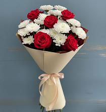 Букет цветов из:  Розы и Хризантемы в Поселок Володарского