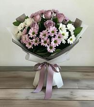 Букет цветов из:  Хризантемы и Розы в Поселок Володарского