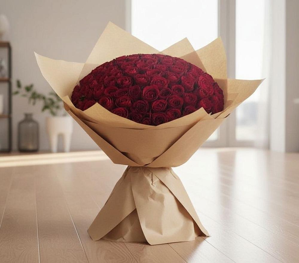 Букет 101 Красная роза в Поселок Володарского