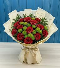 Букет цветов из:  Розы и Хризантемы в Поселок Володарского