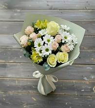 Букет цветов из:  Альстромерии, Розы и Хризантемы в Поселок Володарского