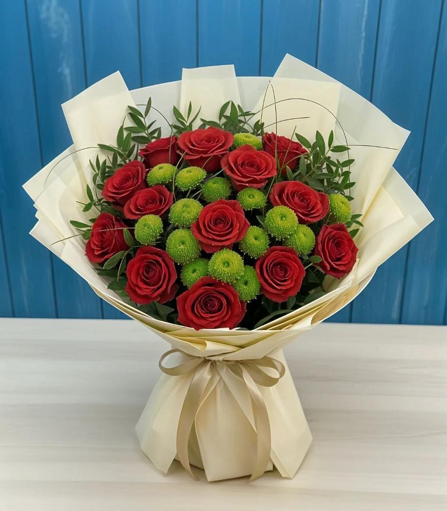 Букет цветов из: Розы и Хризантемы в Поселок Володарского